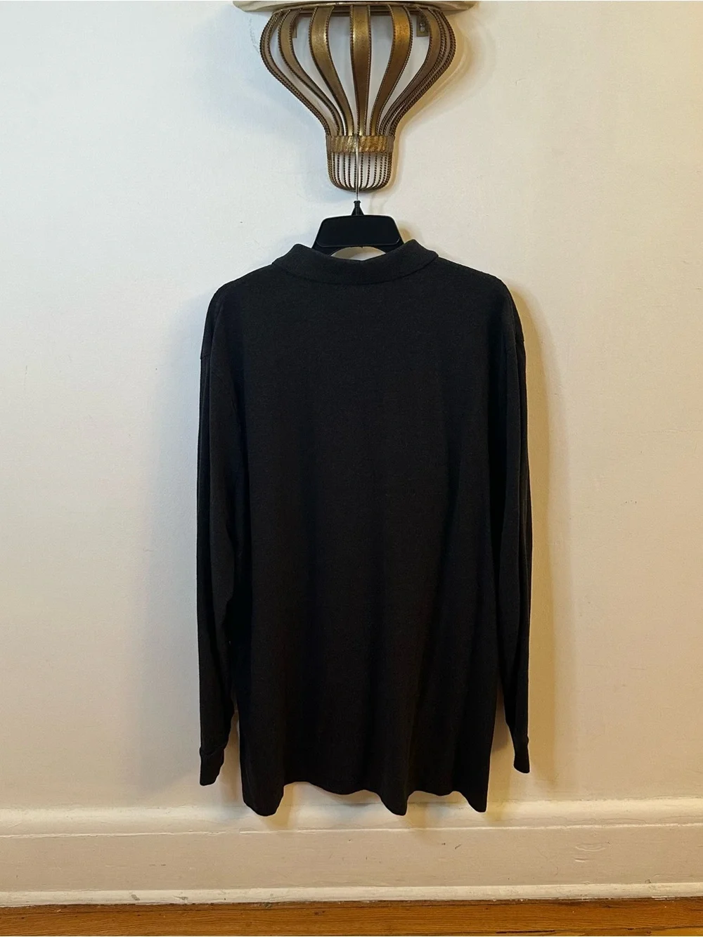 Polo Ralph Lauren Long Sleeve Gray Henley Polo White Pony Size XXL Preppy Casual